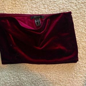 Women’s forever 21 bandeau top velour